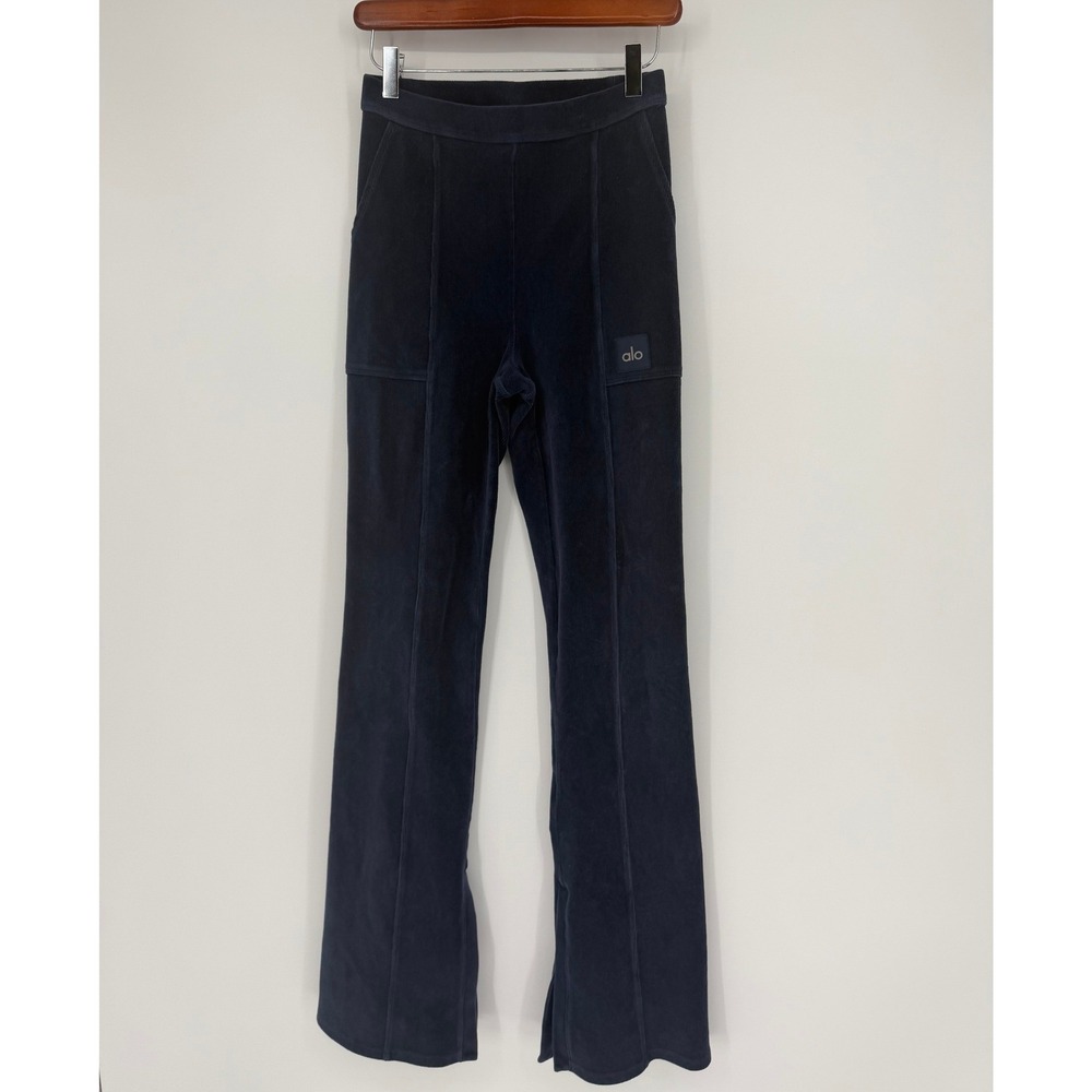 Alo Yoga Winter Break Micro Corduroy Flare Pants Navy Blue W5120R Small
